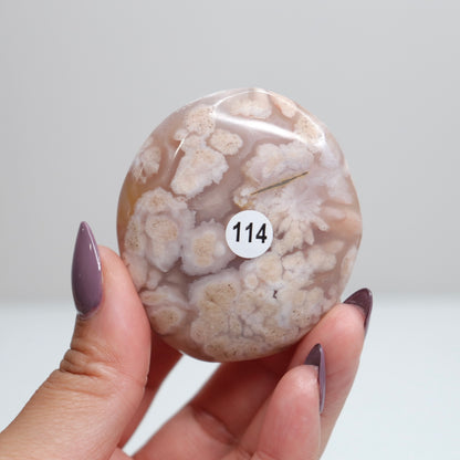 Flower Agate Palm Stone 114