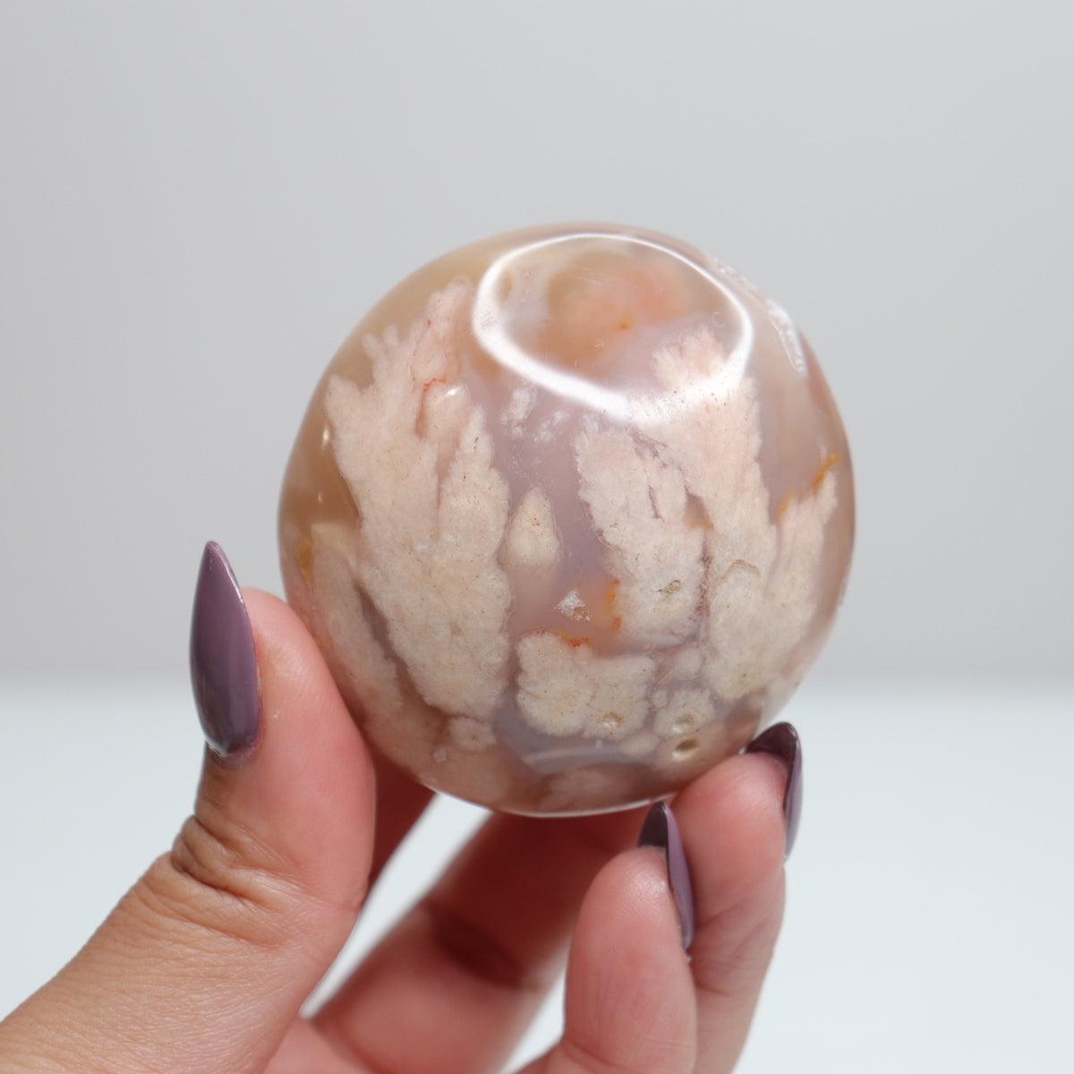 Flower Agate Palm Stone 128