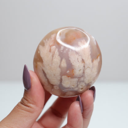 Flower Agate Palm Stone 128