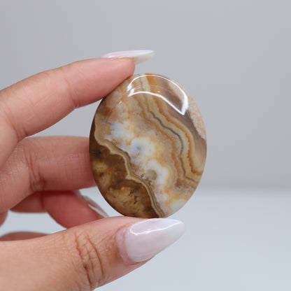 Mexican Lace Agate Palm Stone | 50