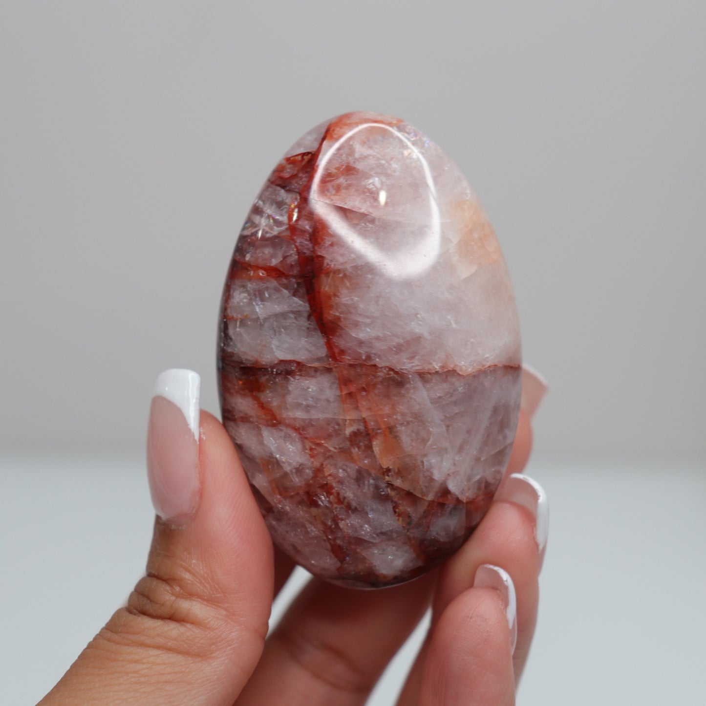 Hematoid Quartz Palm Stone | 18