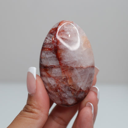 Hematoid Quartz Palm Stone | 18