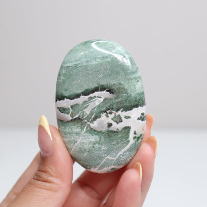 Green Sardonyx Palm Stone 13
