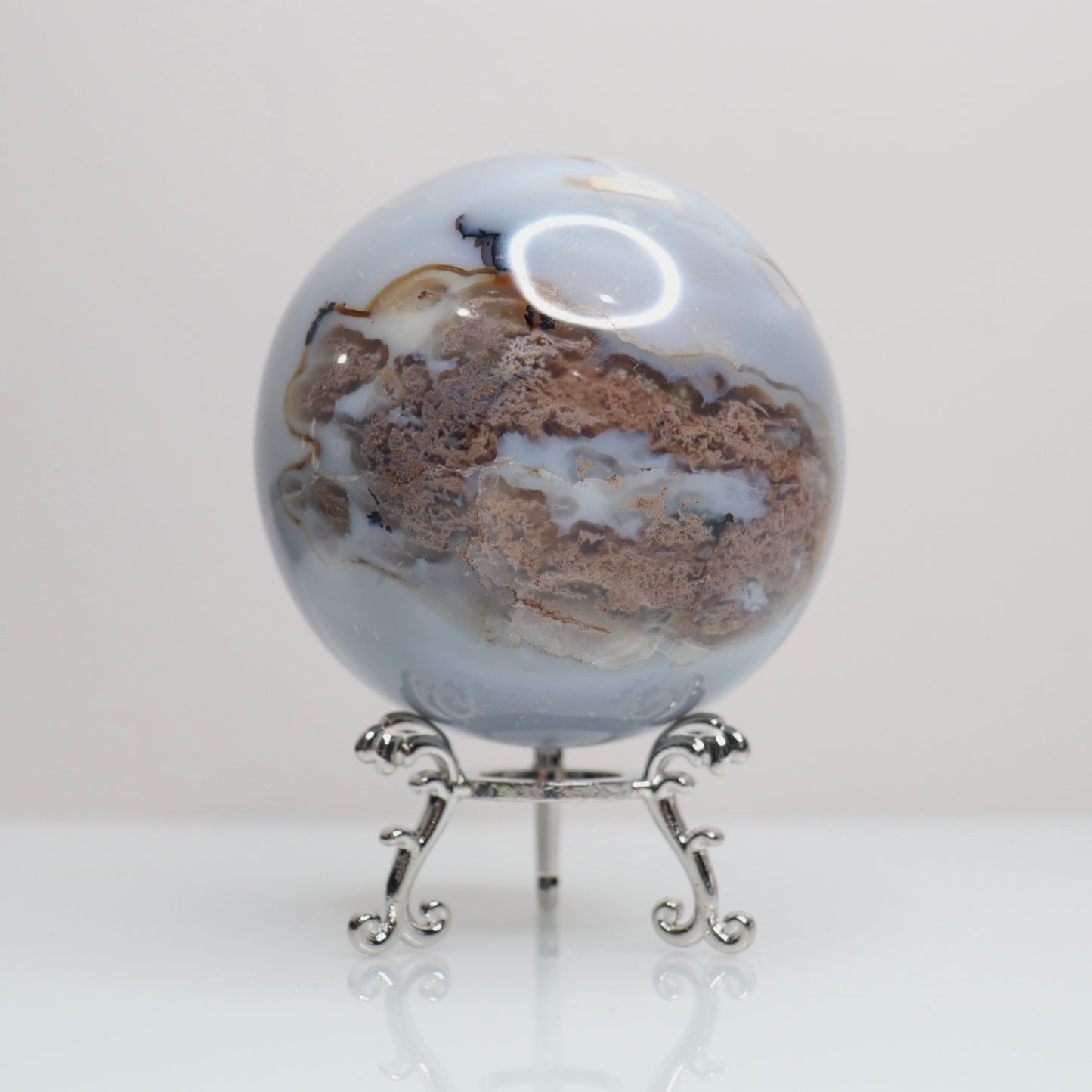 Banded x Moss Agate Sphere | 25