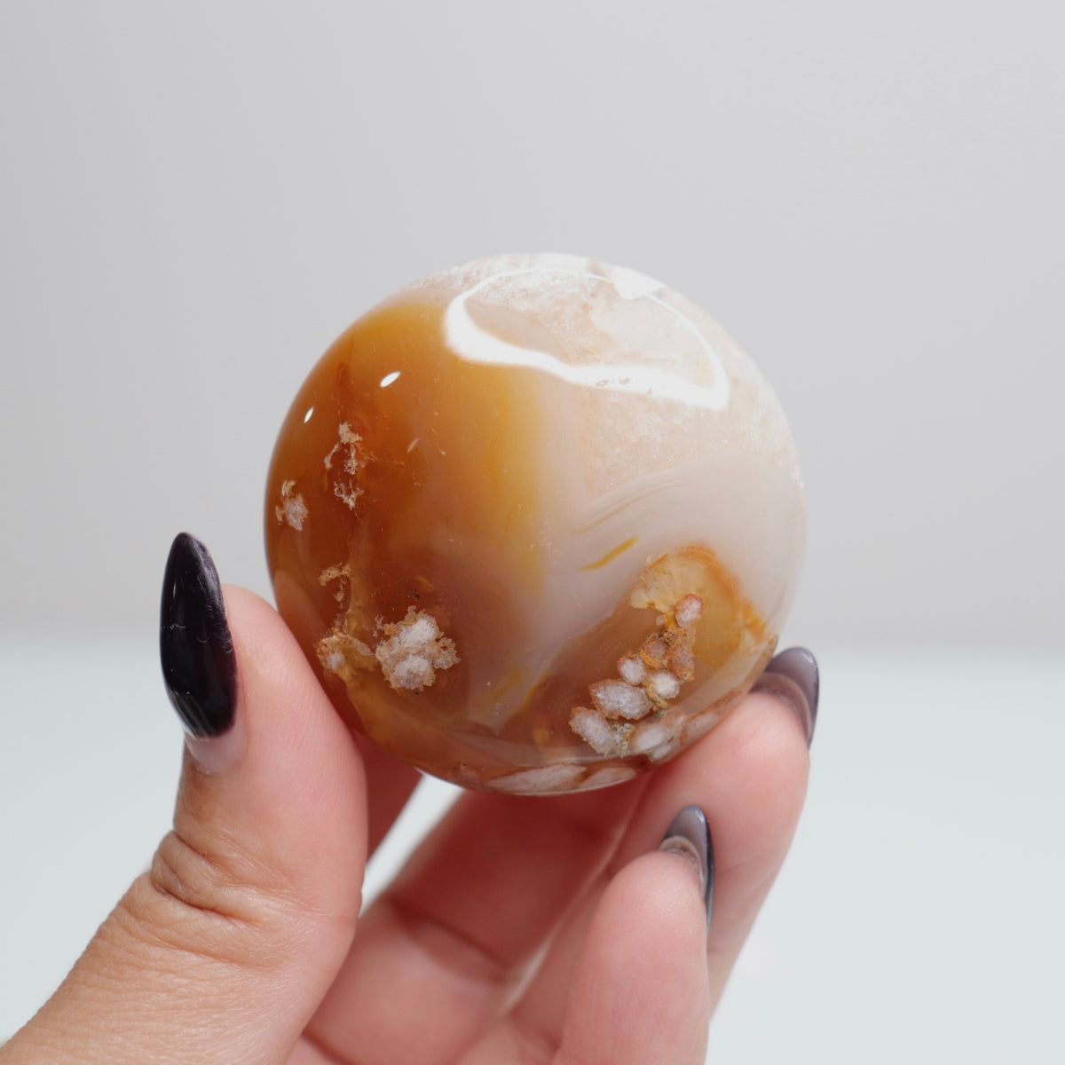 Flower Agate Round Palm | 7