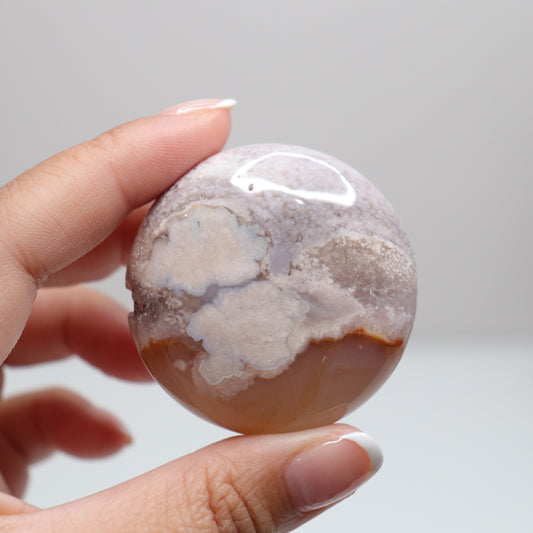 Flower Agate Round Palm | 5