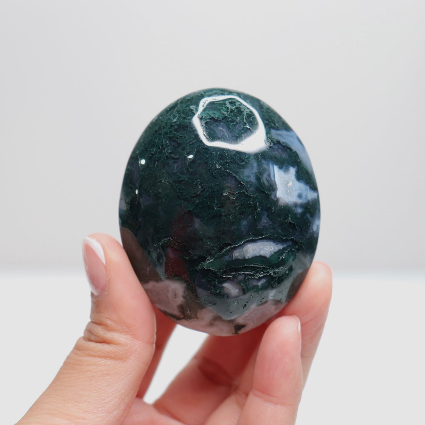 Moss Agate Palm Stone | 55