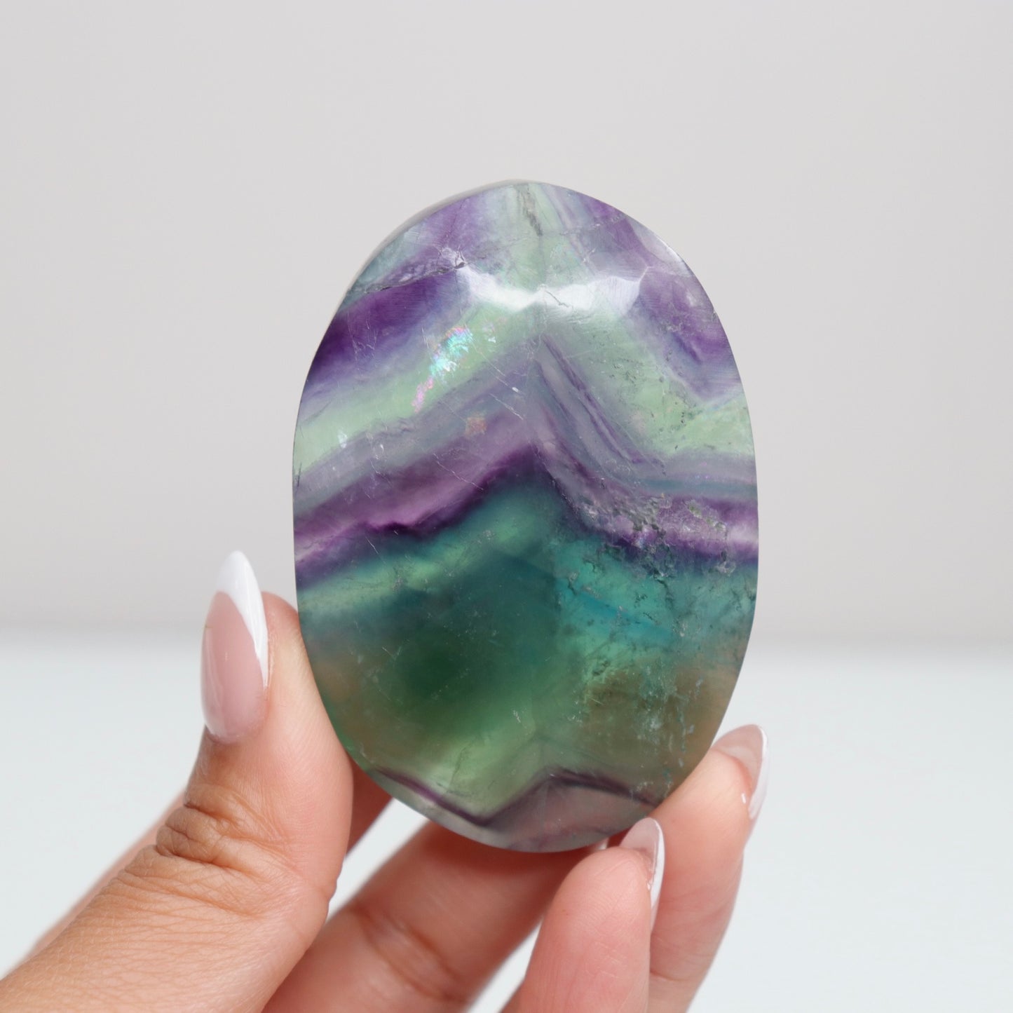 Fluorite Diamond Palm Stone 5