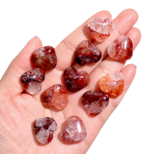 Red Hematoid Quartz Hearts | 25mm