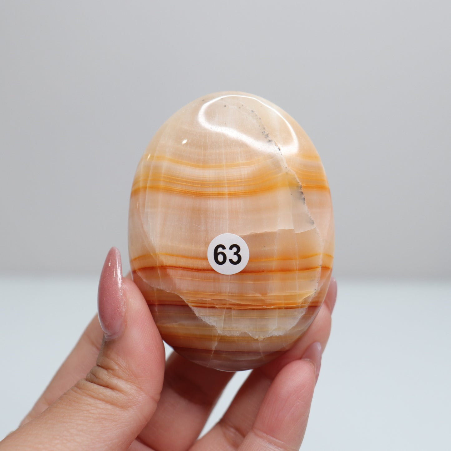 Orange Aragonite Palm Stone | 63*