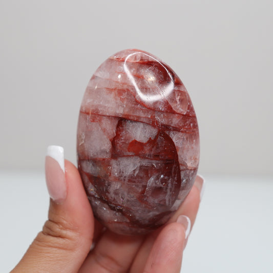 Hematoid Quartz Palm Stone | 20