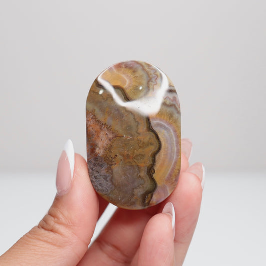 Mexican Lace Agate Palm Stone N