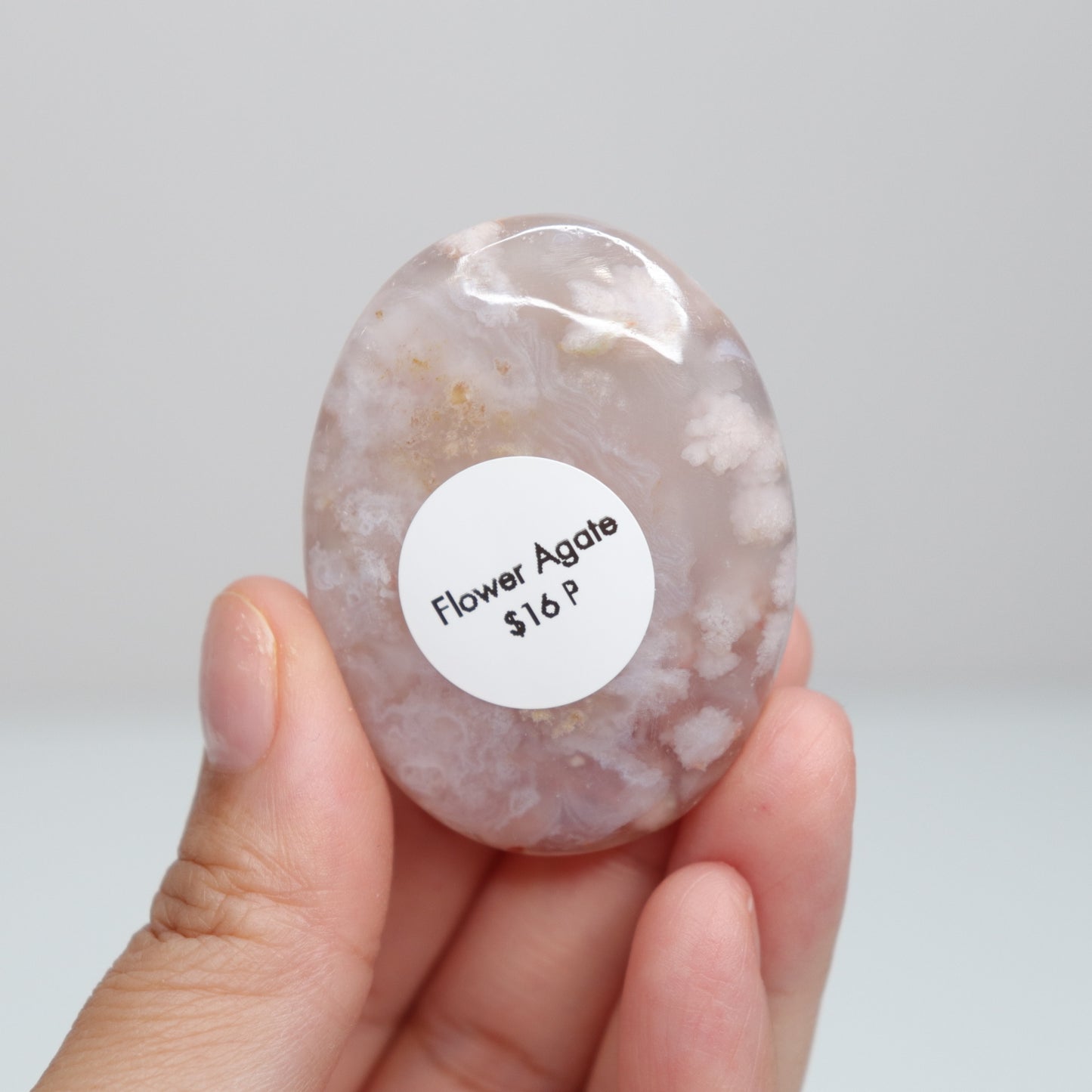 Flower Agate Palm Stone | D