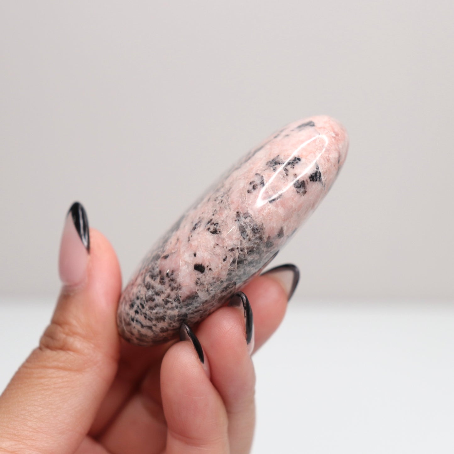 Pink Zebra Jasper Palm Stone | C