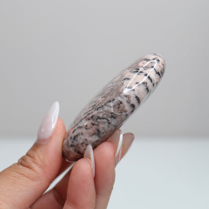 Pink Zebra Jasper Palm Stone | 4
