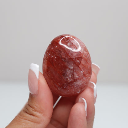 Hematoid Quartz Palm Stone | 5
