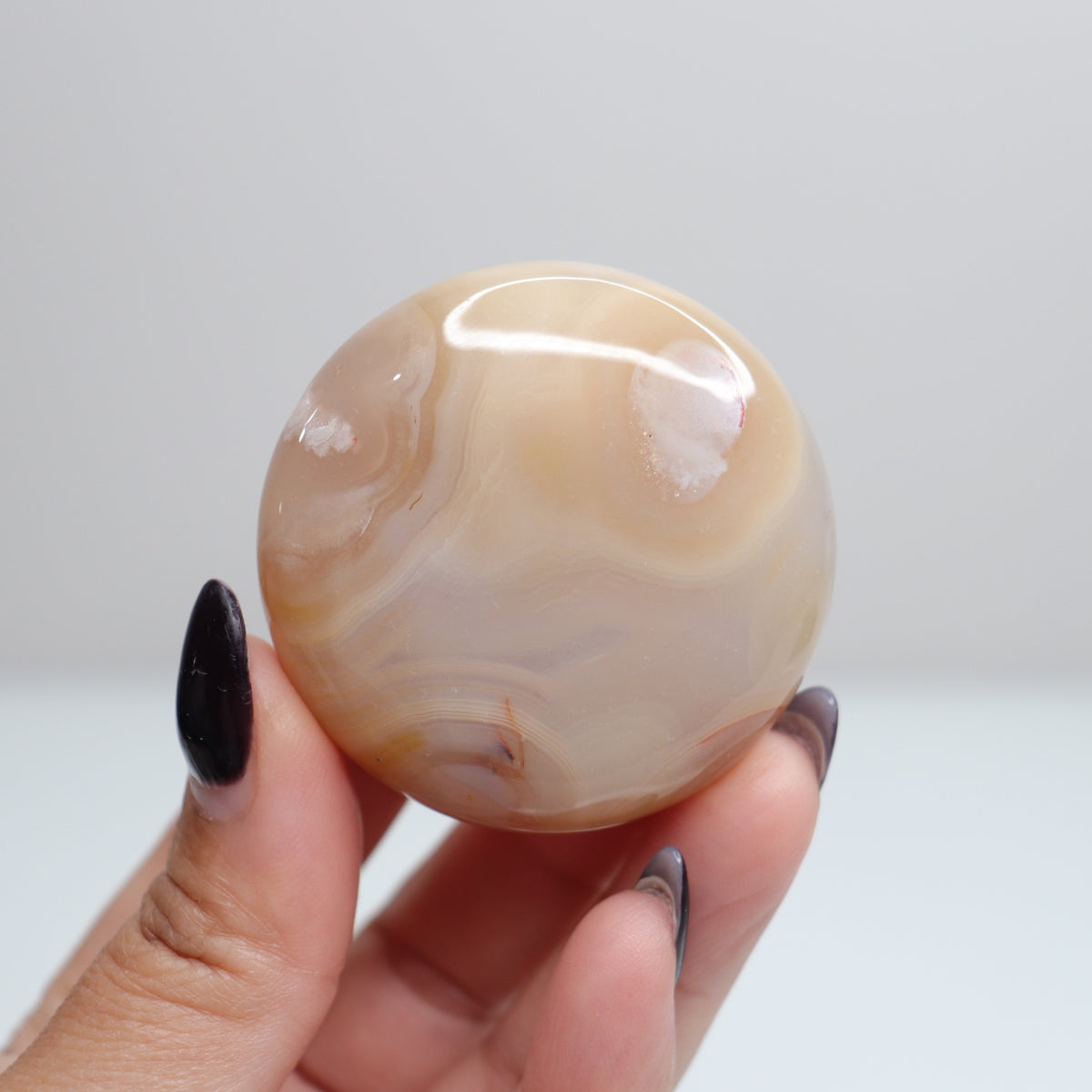 Flower Agate Round Palm | 8