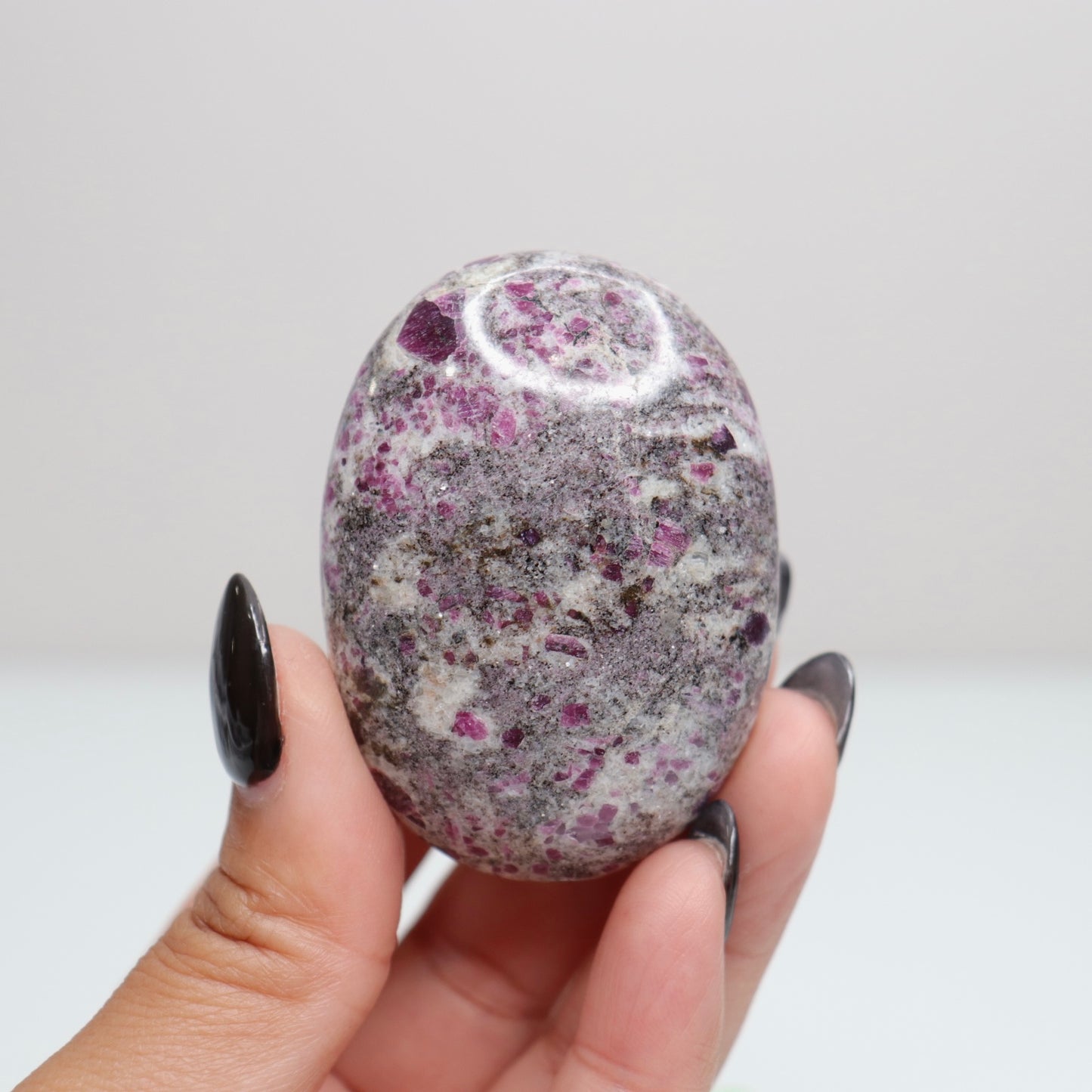 Ruby Albite Palm Stone 52