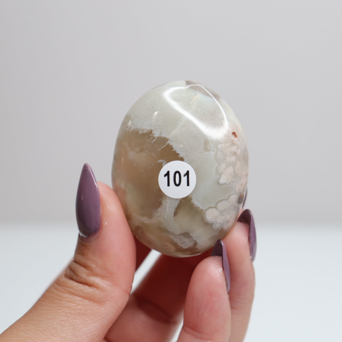Flower Agate Palm Stone 101