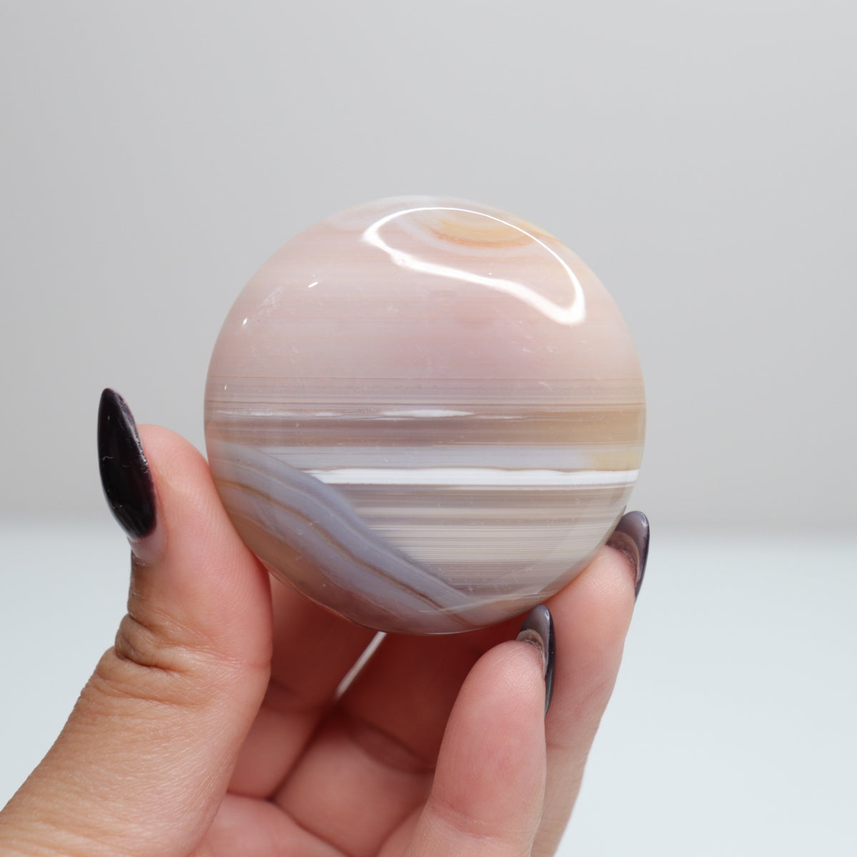 Flower Agate Round Palm | 9