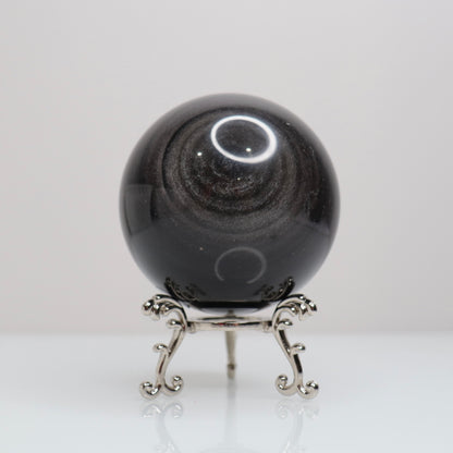 Silver Sheen Obsidian Sphere | D
