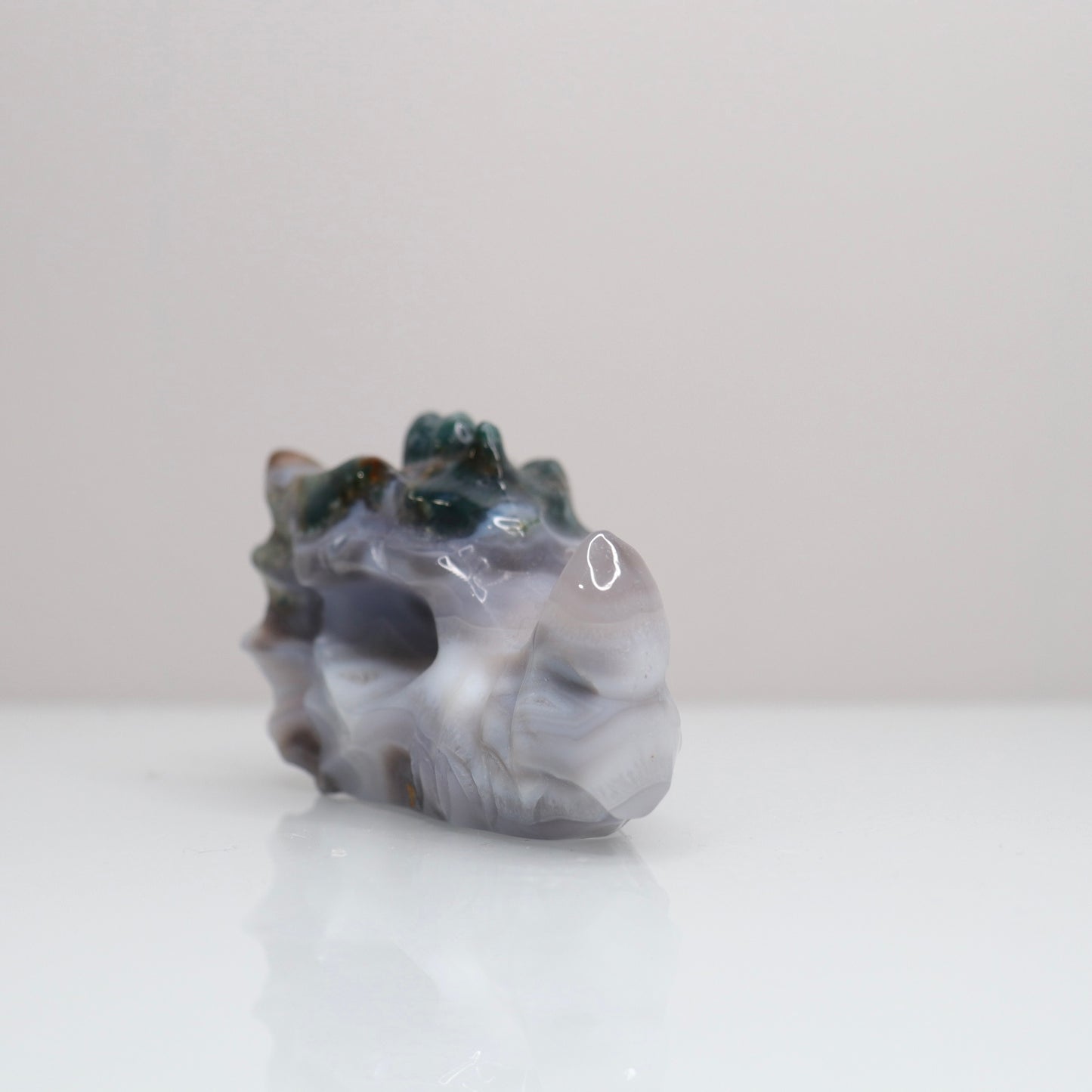 Moss Agate Dragon Head | 2
