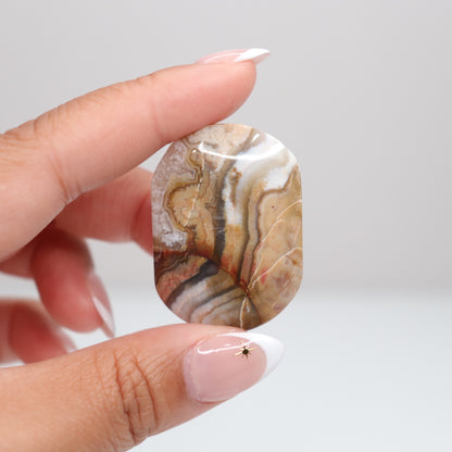 Mexican Lace Agate Palm Stone B
