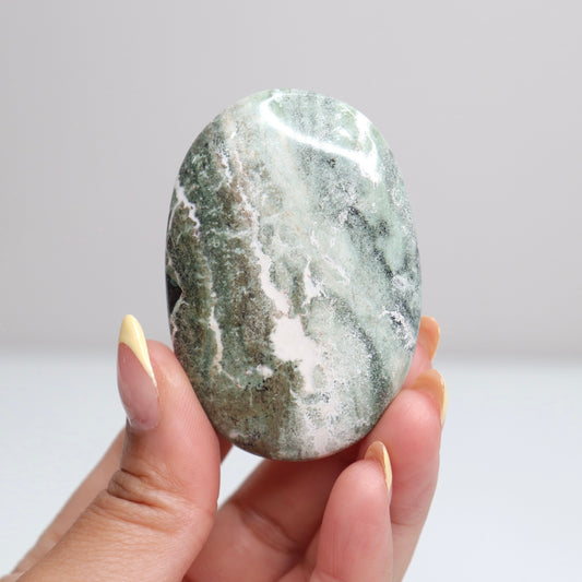 Green Sardonyx Palm Stone 6