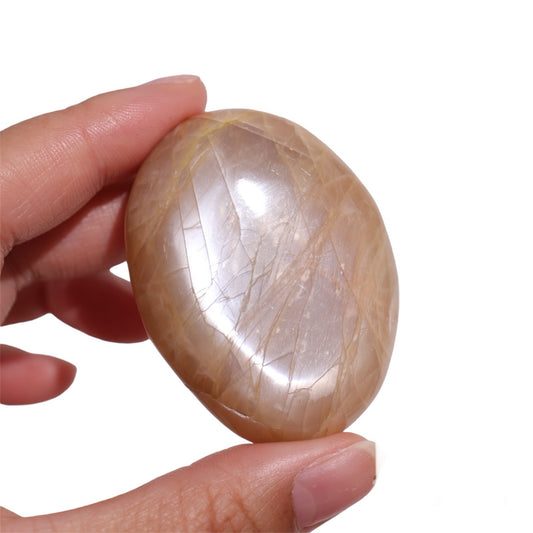Peach Moonstone Palm Stone | 7