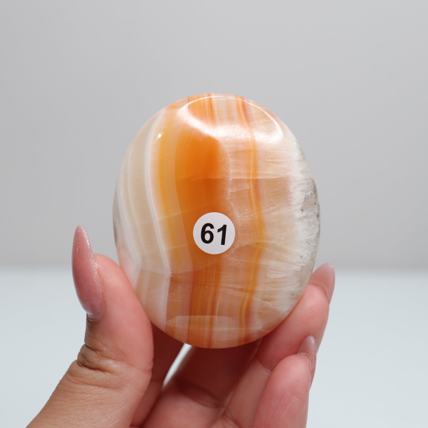 Orange Aragonite Palm Stone | 61