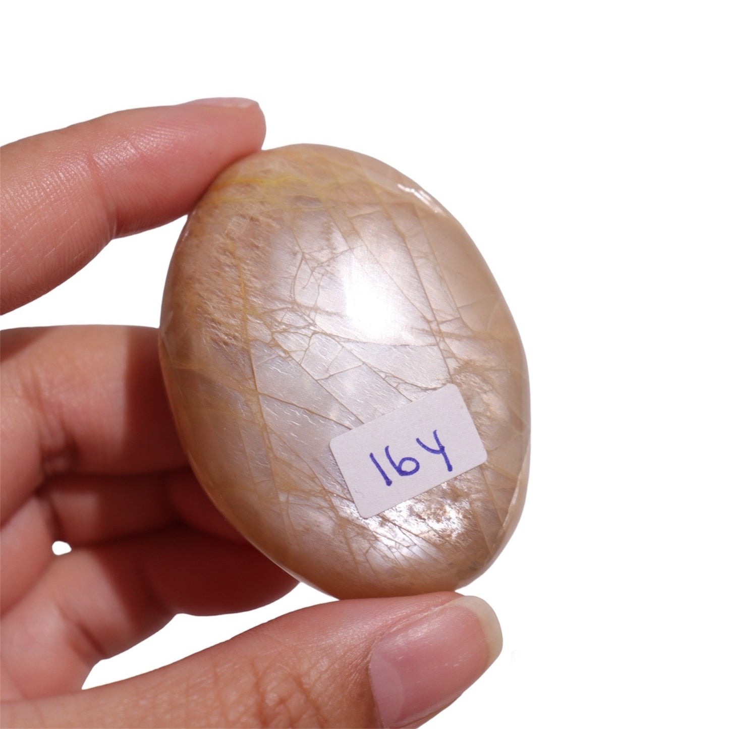 Peach Moonstone Palm Stone | 7