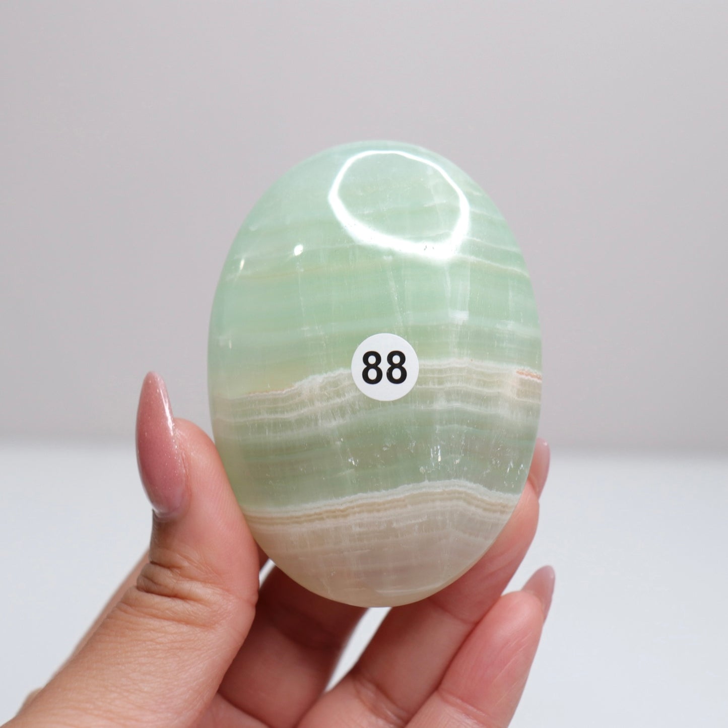 Pistachio Calcite Palm Stone | 88