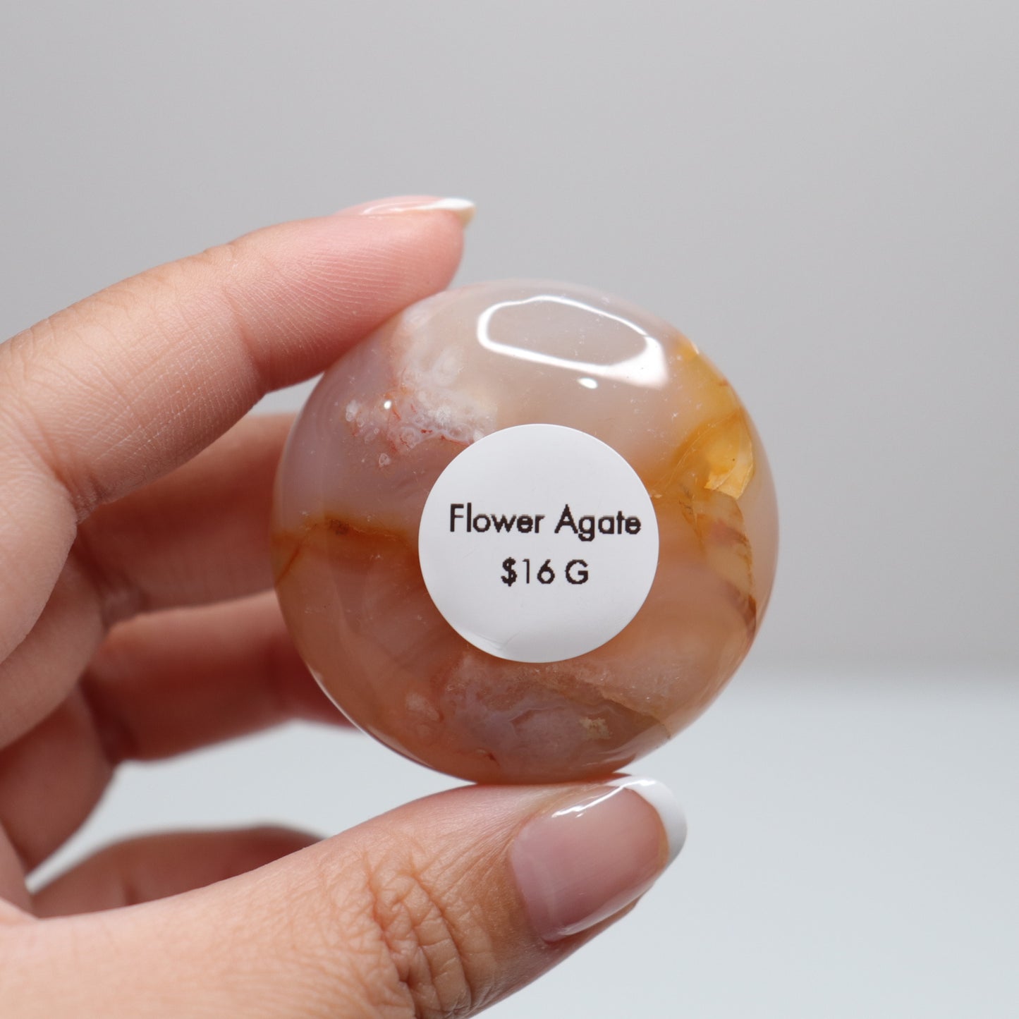 Flower Agate Round Palm | 16