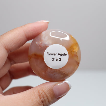 Flower Agate Round Palm | 16