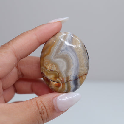 Mexican Lace Agate Palm Stone | 55