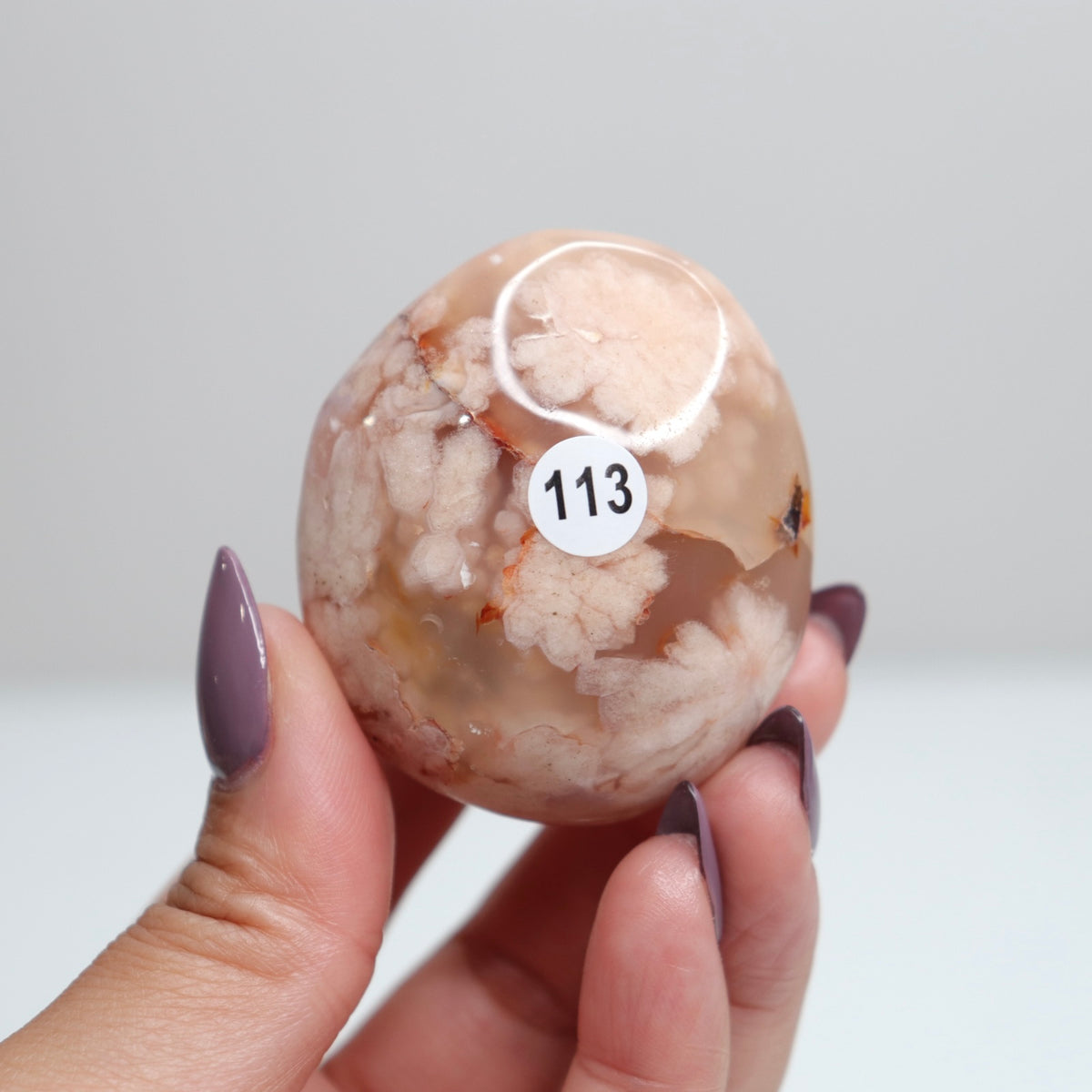 Flower Agate Palm Stone 113