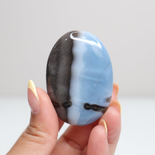 Blue Opal Palm Stone w/Moss 5