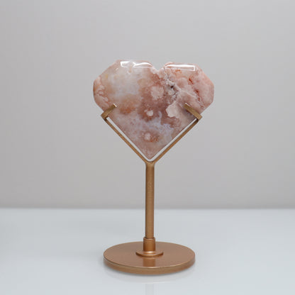 Flower Agate Heart w/ Stand | 3
