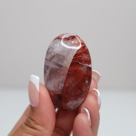 Hematoid Quartz Palm Stone | 8