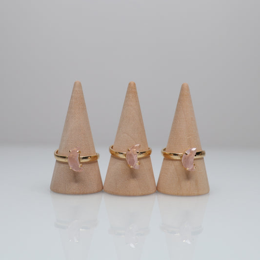 18k Gold Plated Rose Quartz Rings