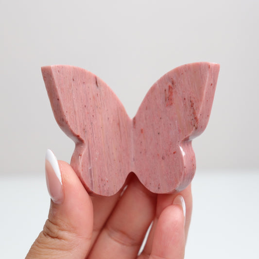 Pink Petrified Wood Butterfly C