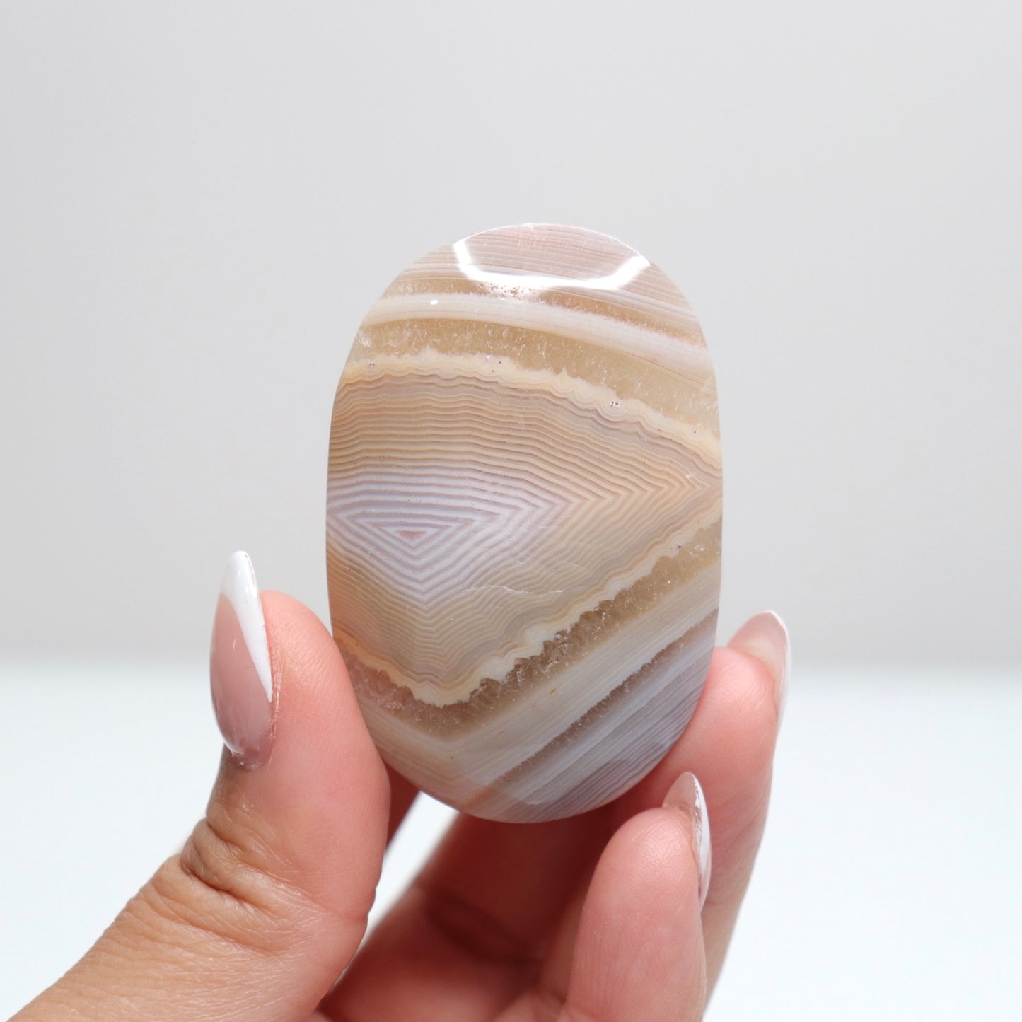 Banded Agate Palm Stone | G