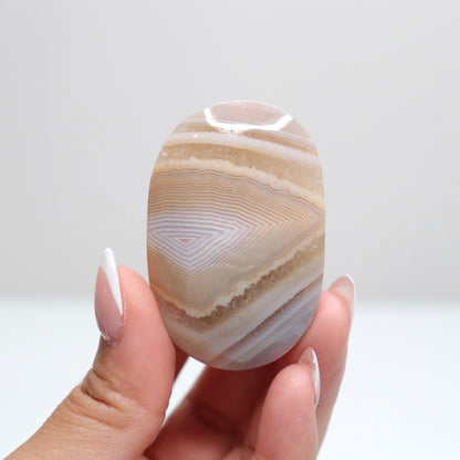 Banded Agate Palm Stone | G