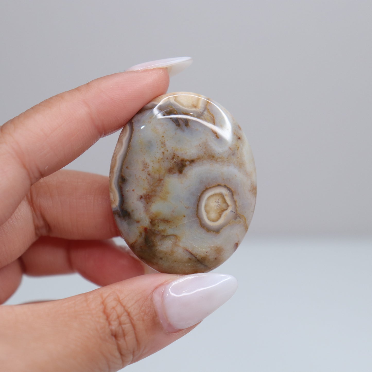 Mexican Lace Agate Palm Stone | 56