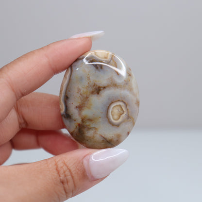 Mexican Lace Agate Palm Stone | 56