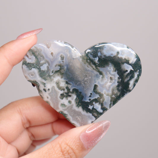 Moss Agate Heart | 18
