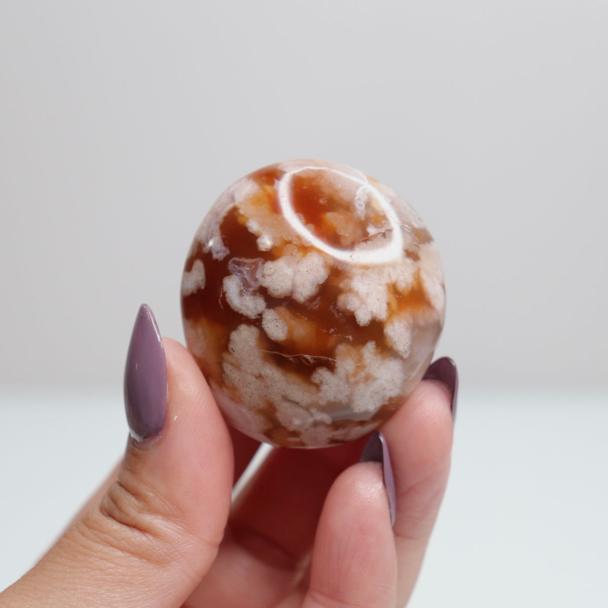 Flower Agate Palm Stone 102