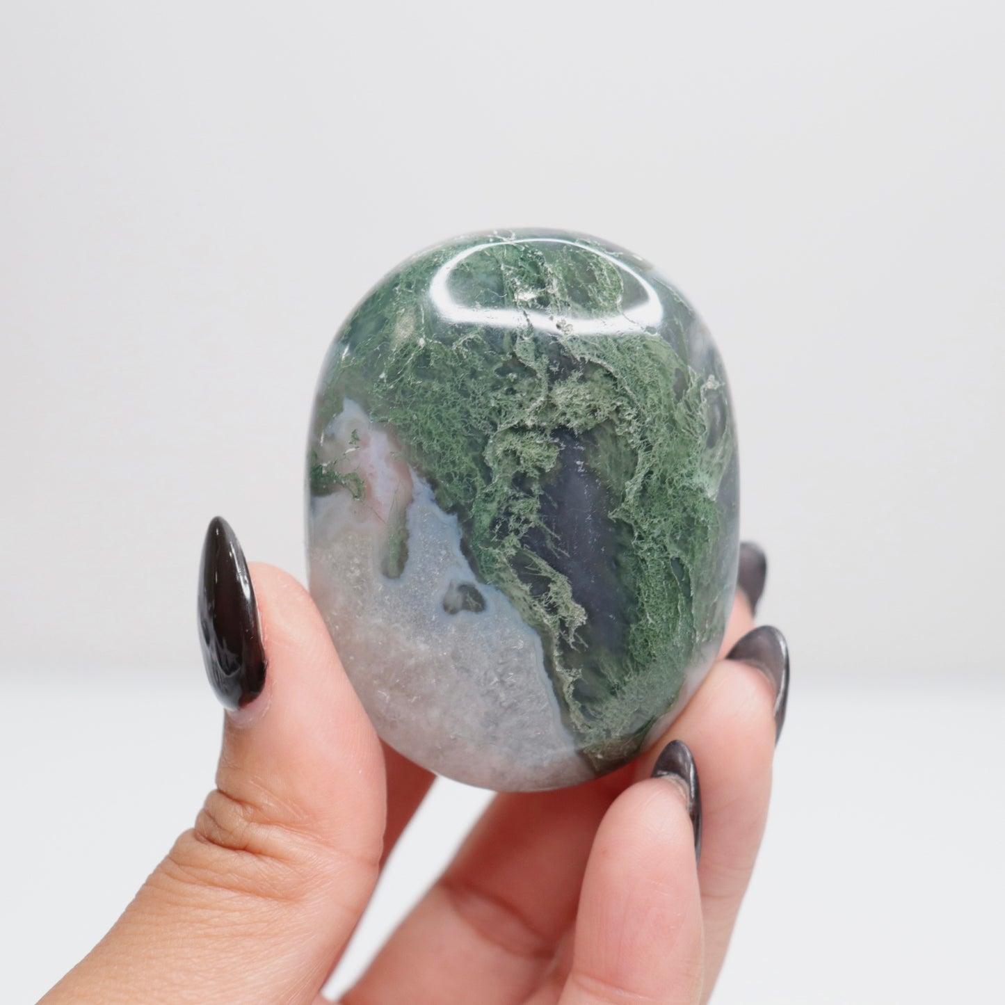 Moss Agate Palm Stone 25