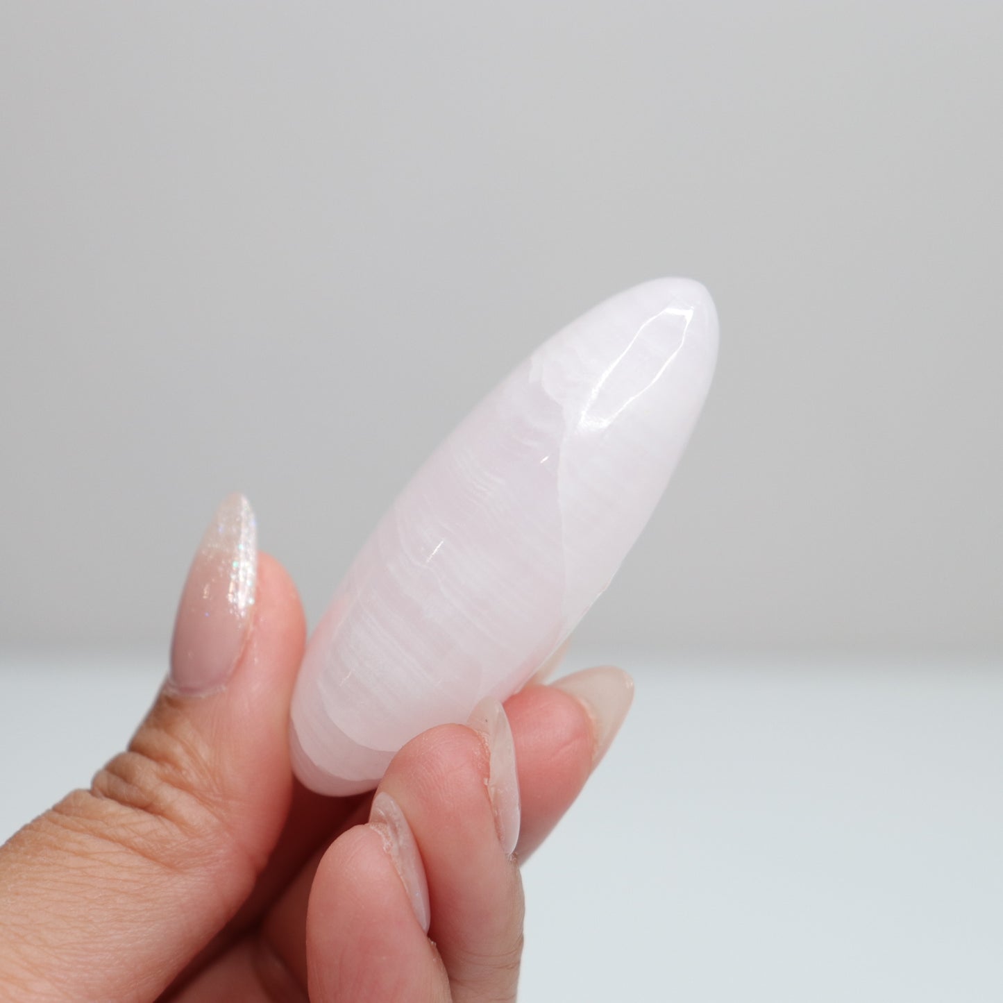 Pink Calcite Palm Stone
