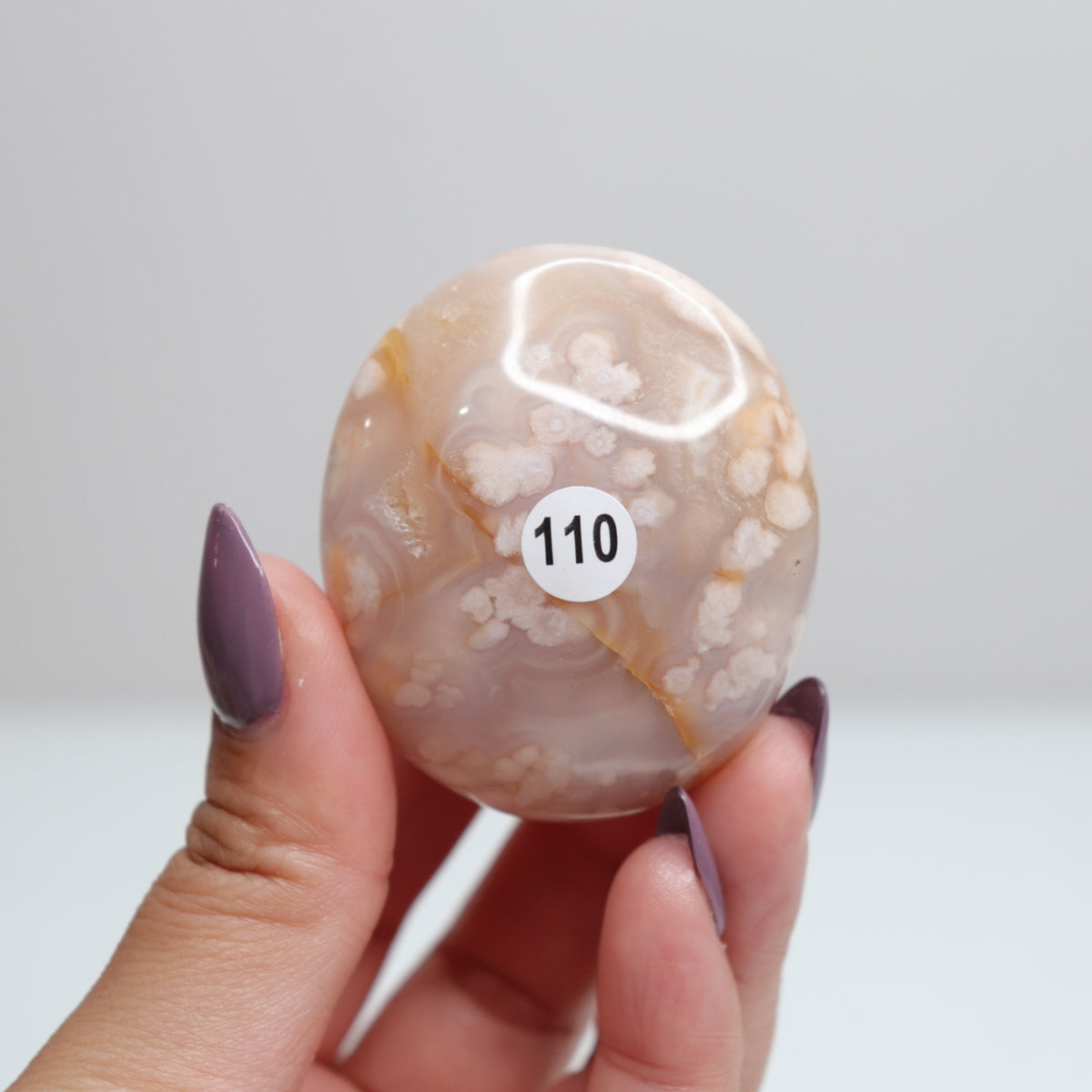 Flower Agate Palm Stone 110
